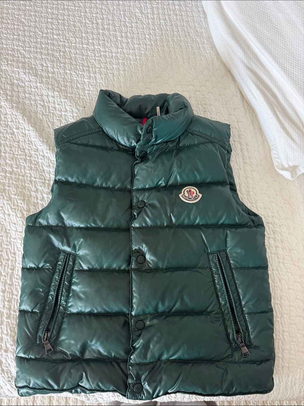 Moncler Forest Green Quilted Kids Puffer Vest